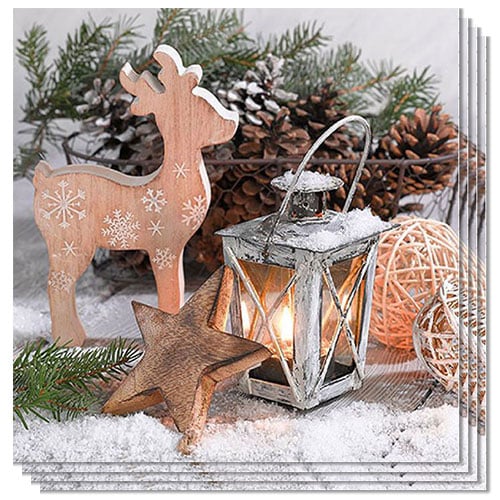 Winter Time Christmas Ornaments Premium Decoupage Paper Luncheon Napkins 33cm 3 Ply - Pack of 20 Product Gallery Image