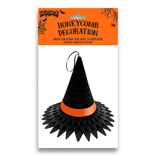Witch's Hat Halloween Honeycomb Paper Hanging Decoration 27cm Product Gallery Image