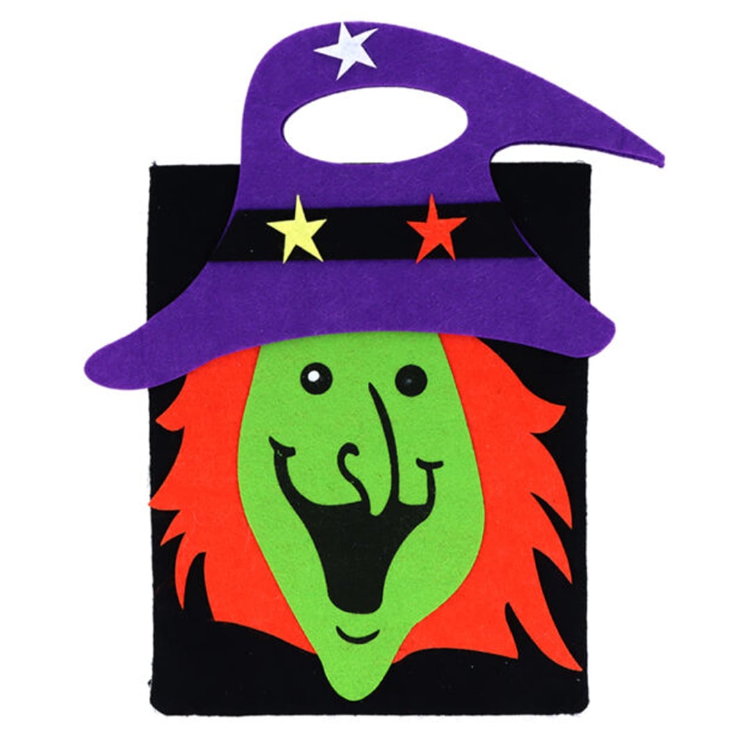 Witch Halloween Black Felt Treat Bag 34cm