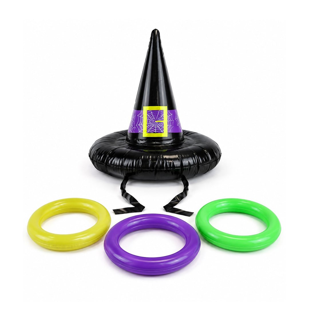 Witch Hat and Hoop Inflatable Halloween Game Set