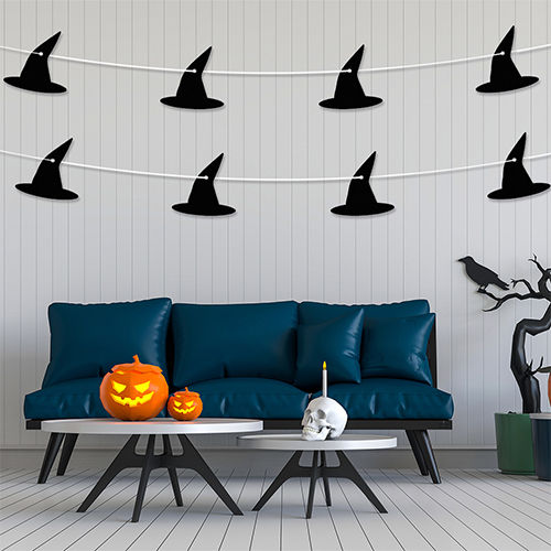 Witch Hats Halloween Customisable Recyclable Card Party Bunting Product Gallery Image
