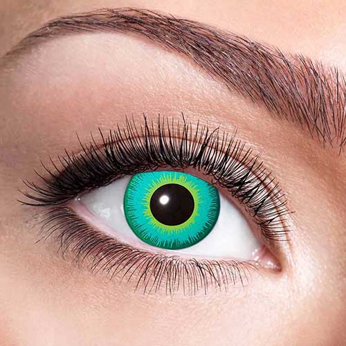 Witchcraft Green Halloween Contact Lenses Fancy Dress Accessory