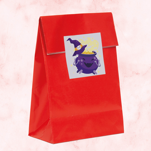 Witchy Cauldron Halloween Square Stickers 60mm - Sheet of 12 Product Gallery Image