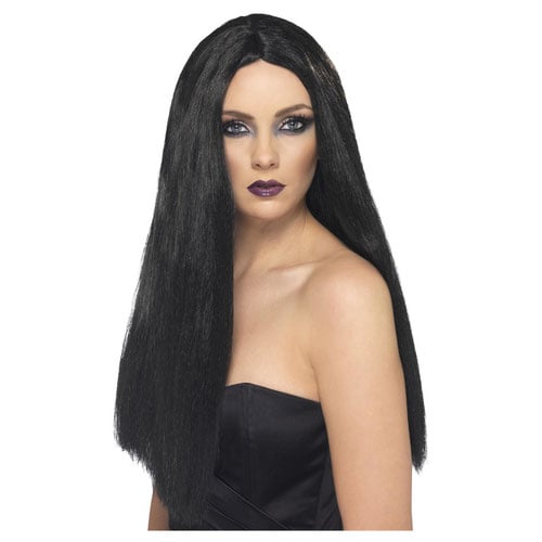 Witchy Long Black Sleek Straight Hair Wig Product Image