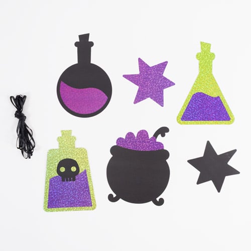Witchy Poison Halloween Holographic Party Garland 2.5m