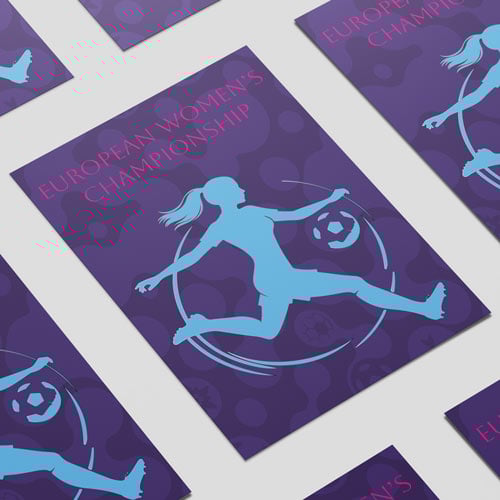European Women's Football Championship Poster PVC Party Sign Decoration Product Gallery Image