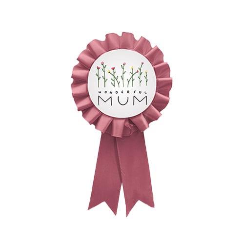 Wonderful Mum Mother's Day Pink Rosette 15cm