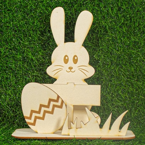 Wooden Easter Bunny Scene Decoration Kit Product Gallery Image