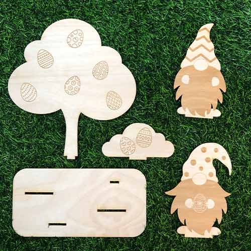 Wooden Easter Gonk Scene Decoration Kit Product Gallery Image