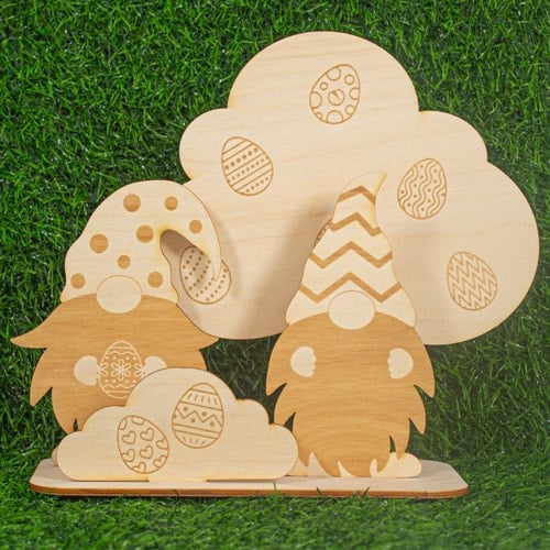 Wooden Easter Gonk Scene Decoration Kit Product Gallery Image