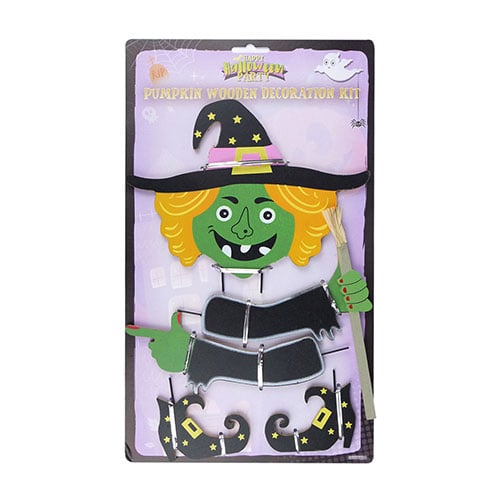 Wooden Wicked Witch Halloween Pumpkin Decoration Kit Product Gallery Image