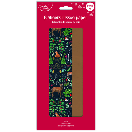 Woodland Animals Autumnal Tissue Gift Paper - Pack of 8 Product Gallery Image