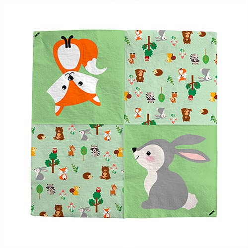 Woodland Animals Luncheon Napkins 3 Ply 33cm - Pack of 20 Product Gallery Image