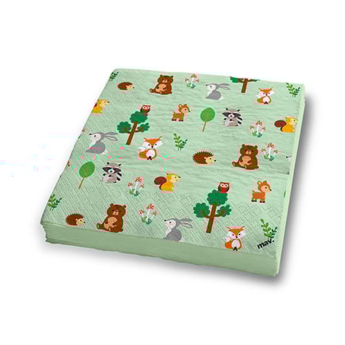 Woodland Animals Luncheon Napkins 3 Ply 33cm - Pack of 20 Product Gallery Image