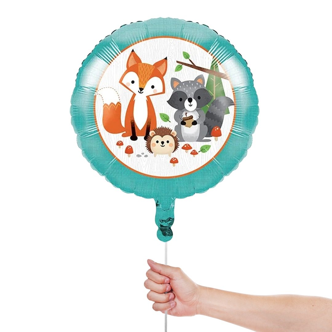 Woodland Animals Round Foil Helium Balloon 46cm / 18 in Product Gallery Image
