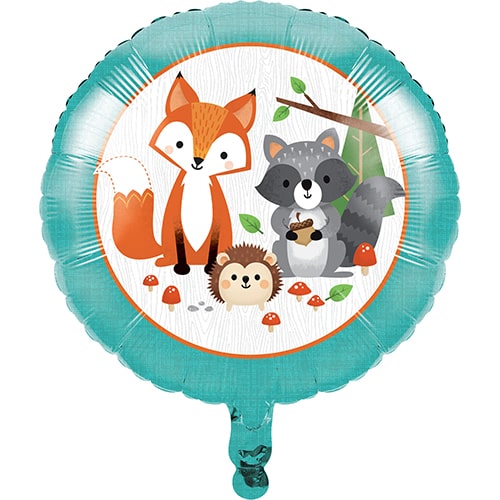 Woodland Animals Round Foil Helium Balloon 46cm / 18 in Product Image