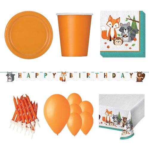 Woodland Animals Theme 8 Person Deluxe Party Pack