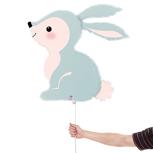 Woodland Blue Bunny Giant Helium Foil Balloon 79cm / 31 in Product Gallery Image