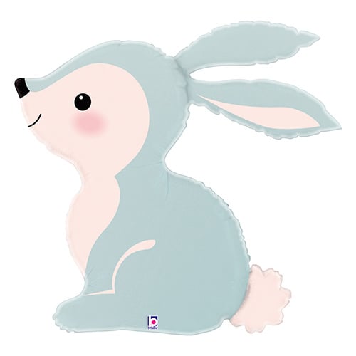 Woodland Blue Bunny Giant Helium Foil Balloon 79cm / 31 in Product Gallery Image