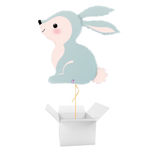 Woodland Blue Bunny Giant Helium Foil Balloon - Inflated Balloon in a Box Product Image