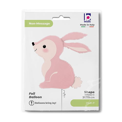 Woodland Pink Bunny Giant Helium Foil Balloon 79cm / 31 in Product Gallery Image