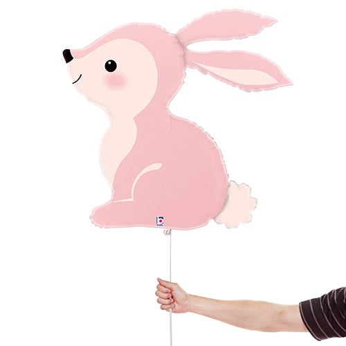 Woodland Pink Bunny Giant Helium Foil Balloon 79cm / 31 in Product Gallery Image