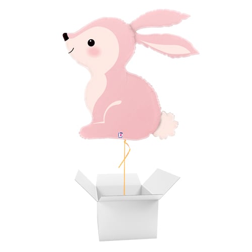 Woodland Pink Bunny Giant Helium Foil Balloon - Inflated Balloon in a Box Product Image