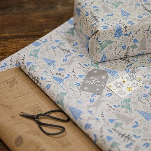 Woodland Scene Gift Wrapping Paper Roll 3m Product Gallery Image