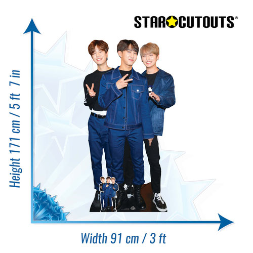 Woojin, Changbin and Lee Know K-Pop Lifesize Cardboard Cutout 171cm Product Gallery Image