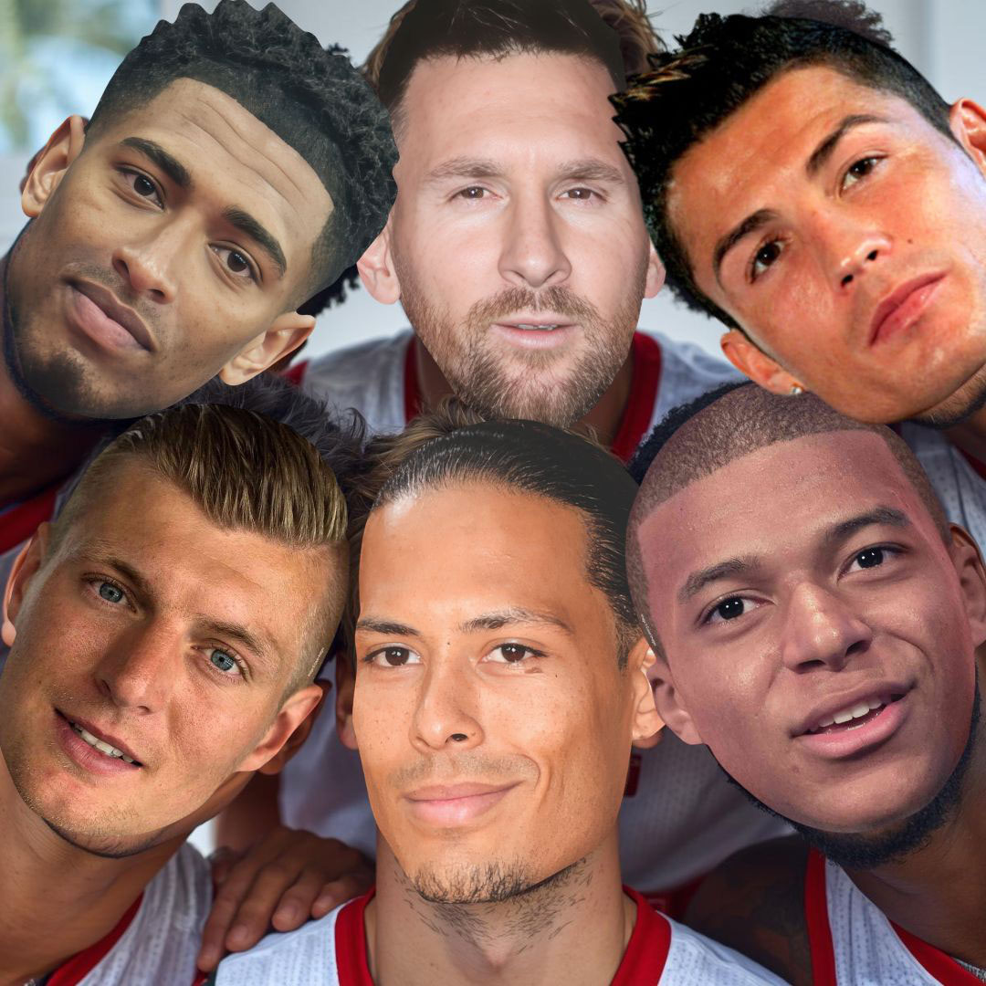 World Champion Footballers Cardboard Face Masks - Pack of 6 Product Gallery Image