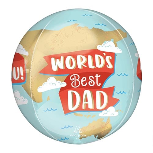 World's Best Dad Father's Day Orbz Foil Helium Balloon 38cm / 15 in