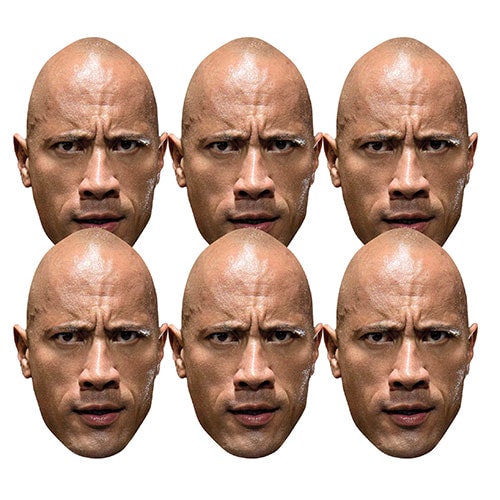 WWE The Rock Cardboard Face Masks - Pack of 6