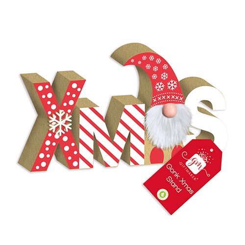 Xmas Gonk Wooden Christmas Table Sign Decoration 23cm Product Gallery Image