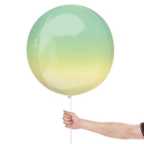 Yellow and Green Ombre Orbz Foil Helium Balloon 38cm / 15 in Product Gallery Image