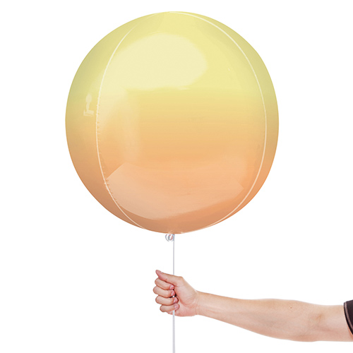 Yellow and Orange Ombre Orbz Foil Helium Balloon 38cm / 15 in Product Gallery Image