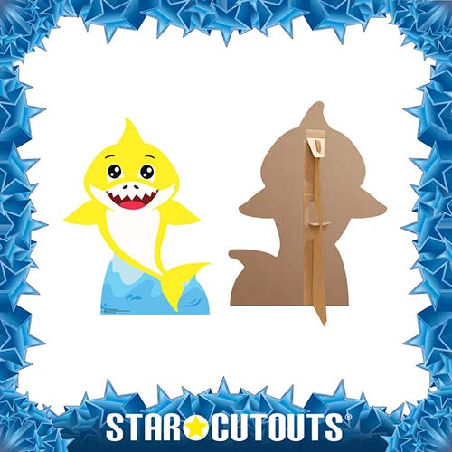 Yellow Baby Shark Star Mini Cardboard Cutout 93cm Product Gallery Image