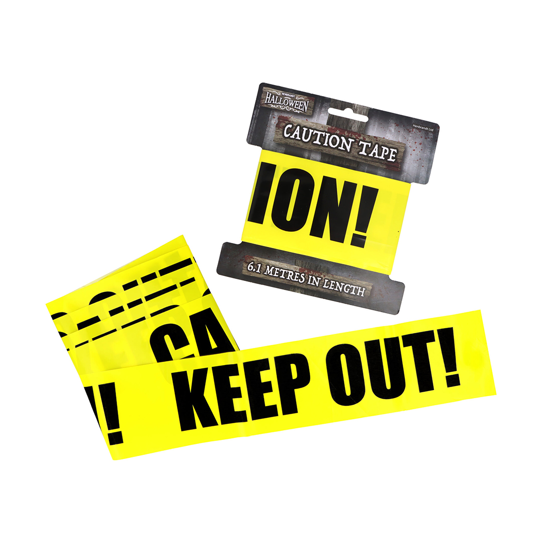 Yellow Caution Keep Out Warning Tape Halloween Decoration 6.1m View 4