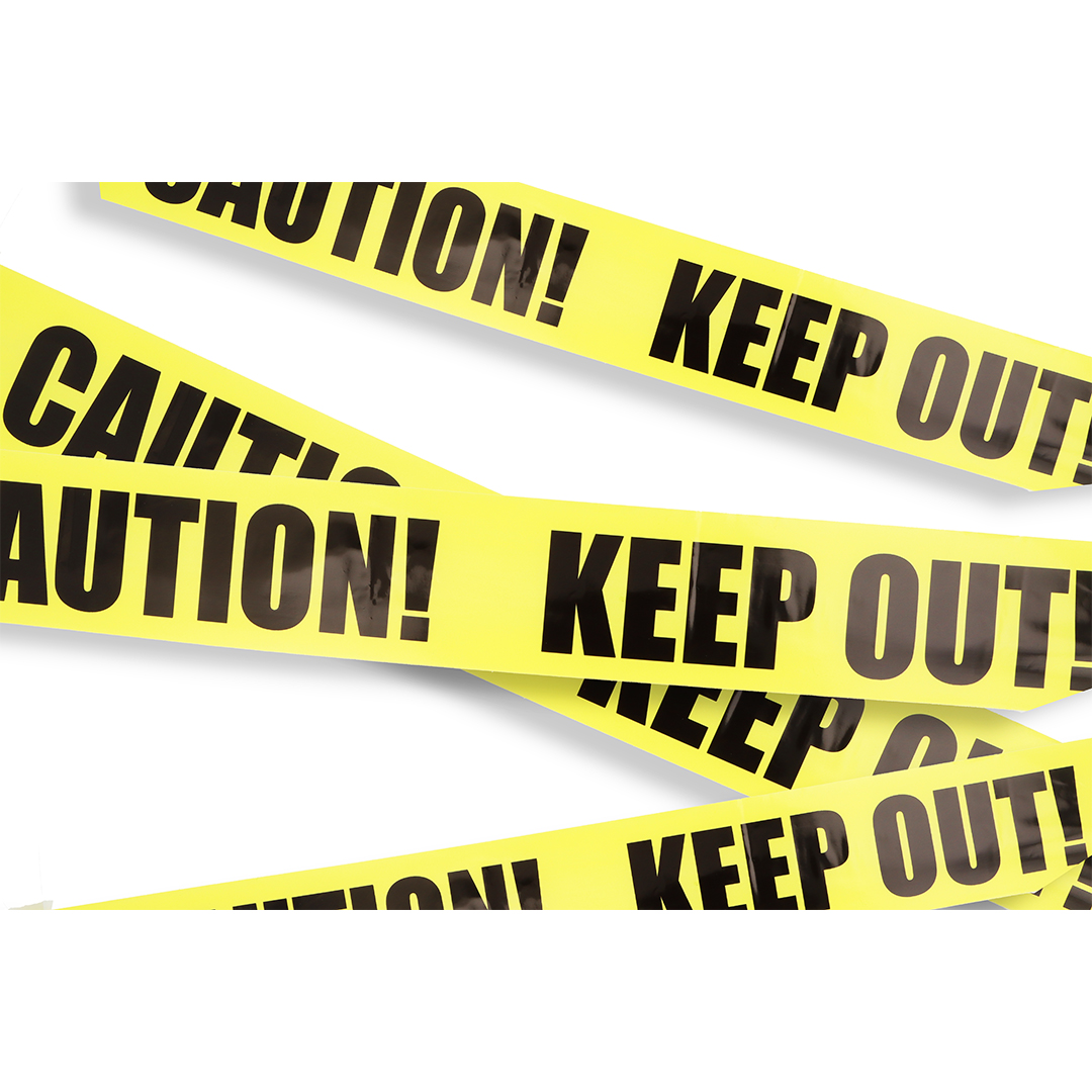 Yellow Caution Keep Out Warning Tape Halloween Decoration 6.1m View 2