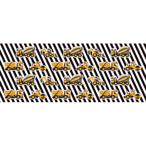 Yellow Construction Vehicles Stripes PVC Personalised Party Sign Decoration Product Gallery Image