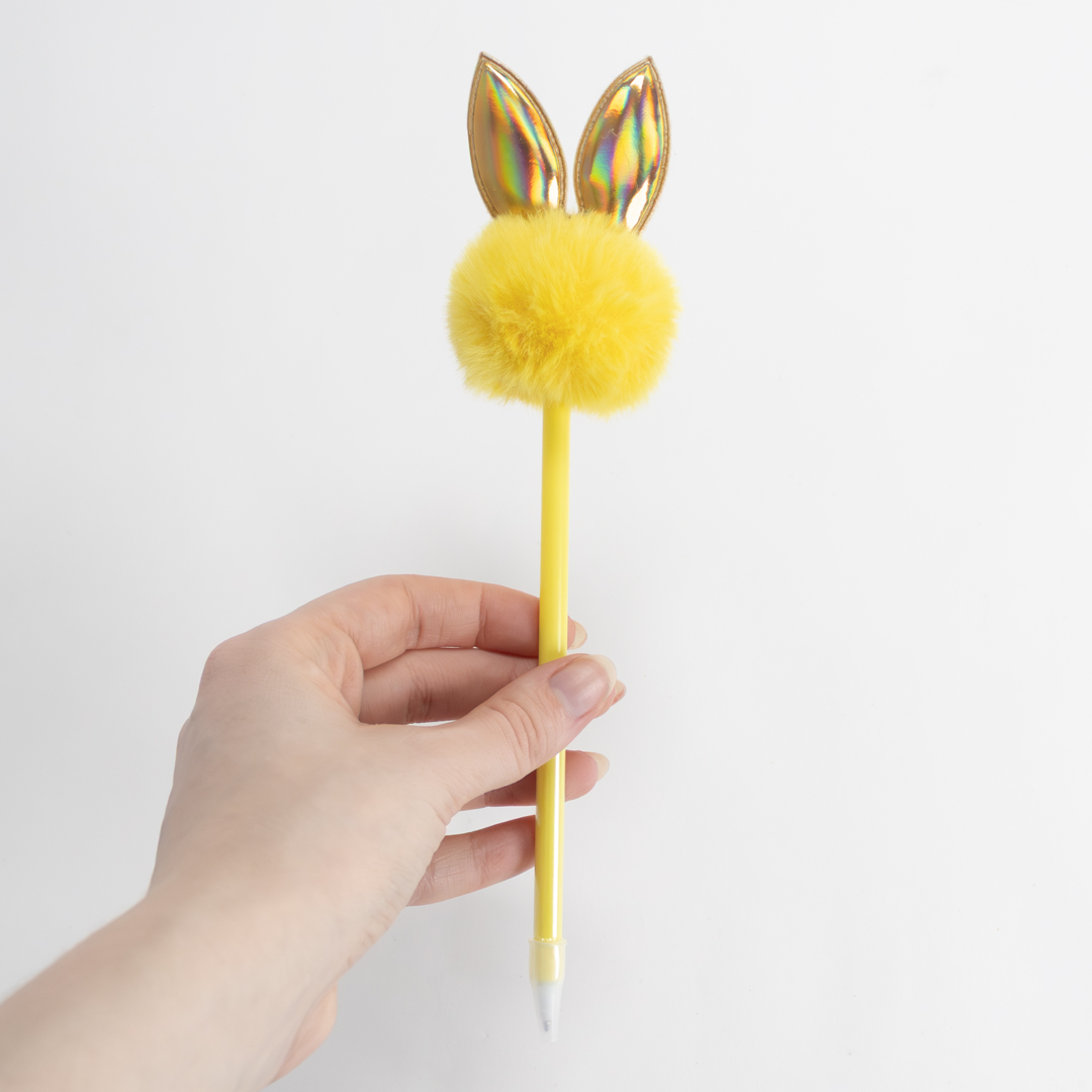Yellow Easter Bunny Fluffy Tail Pen Product Gallery Image