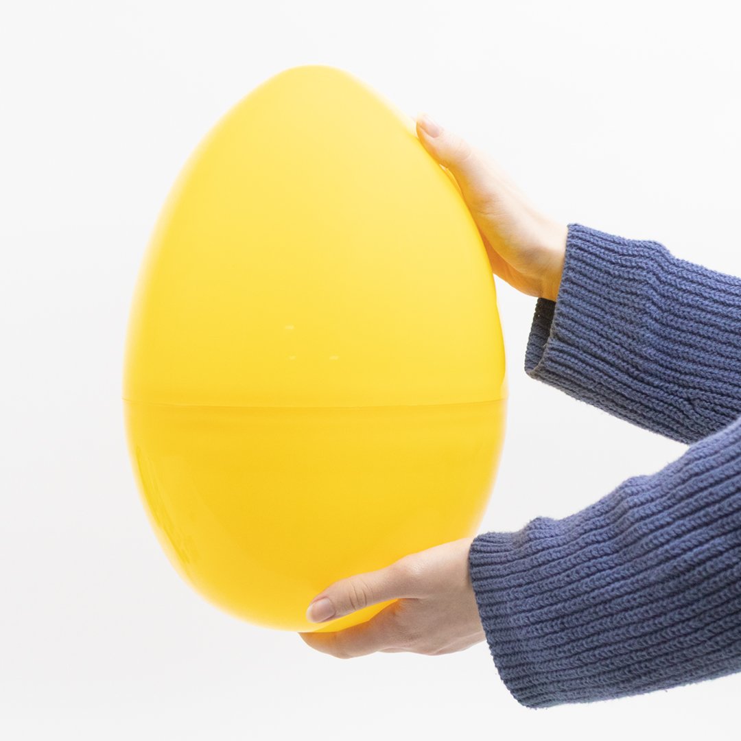 Yellow Extra Large Jumbo Plastic Refillable Easter Egg Product Gallery Image