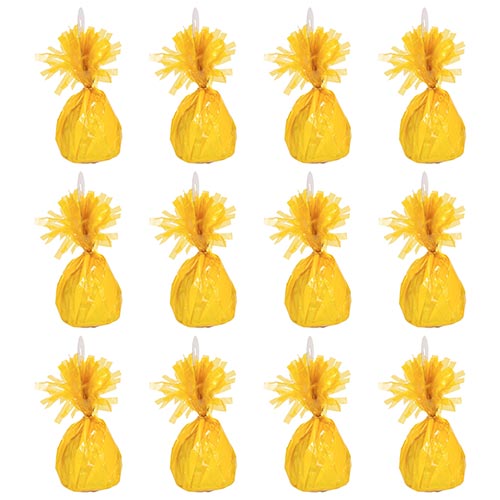 Yellow Foil Balloon Weights - Pack of 12 Product Gallery Image