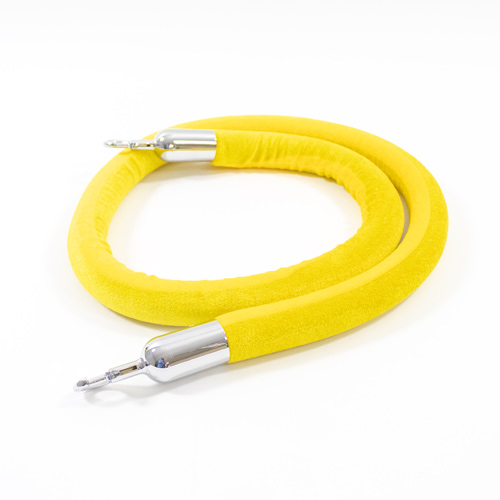 Yellow Gold Velvet Rope with Chrome Hooks Product Gallery Image