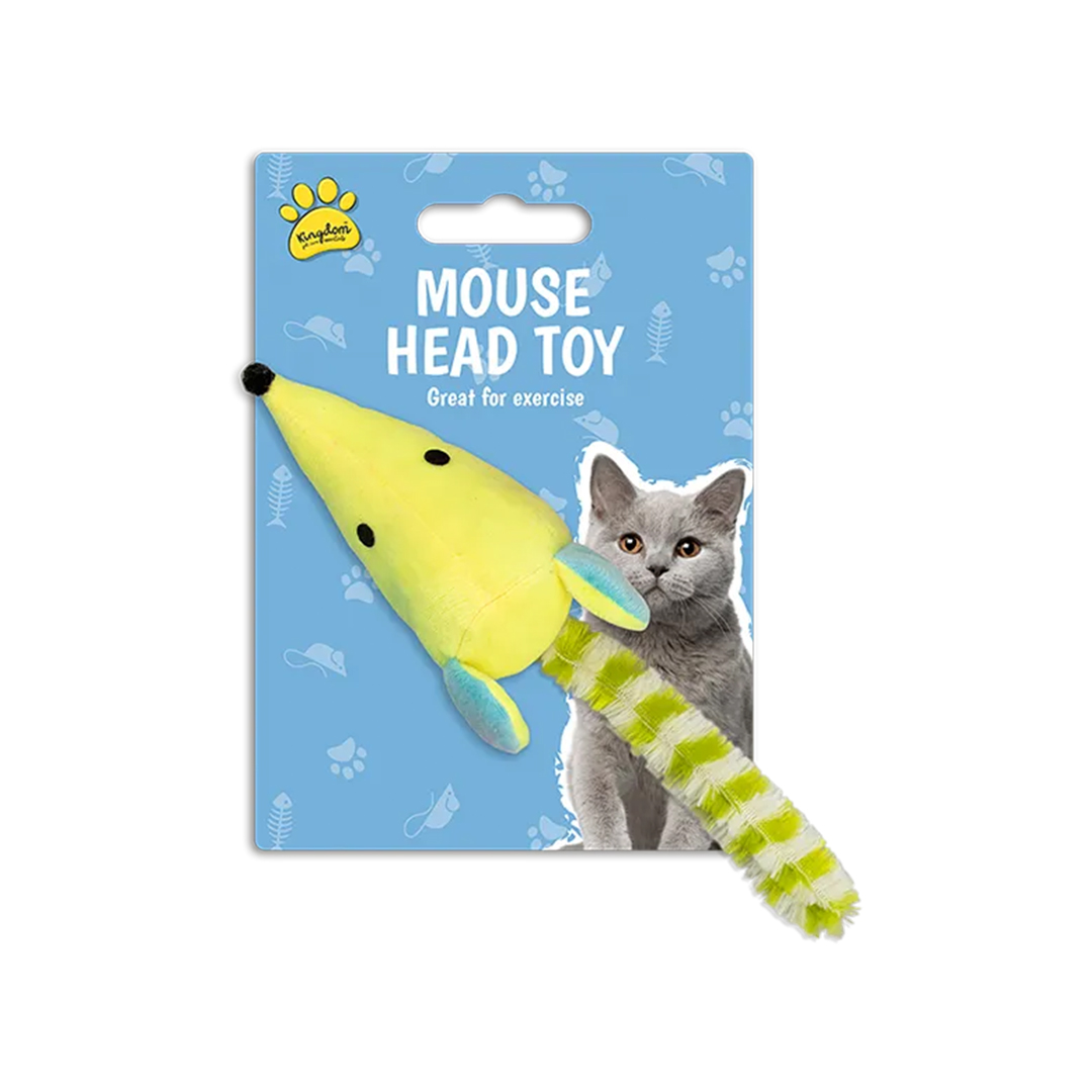 Yellow Mouse Head Cat Toy