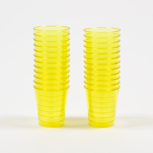 Yellow Neon Reusable Plastic Shot Glasses - Pack of 24 Product Gallery Image