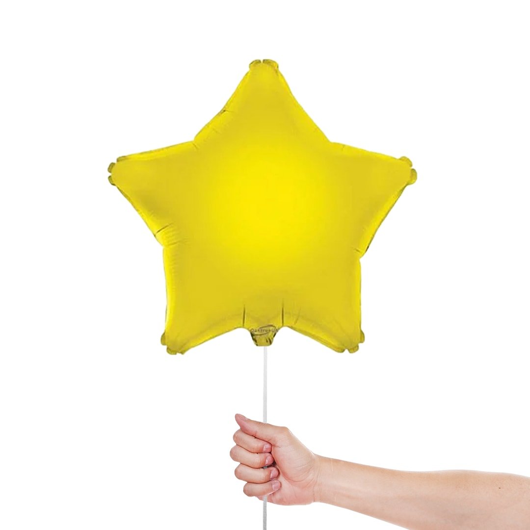 Yellow Star Foil Helium Balloon 46cm / 18 in Product Gallery Image