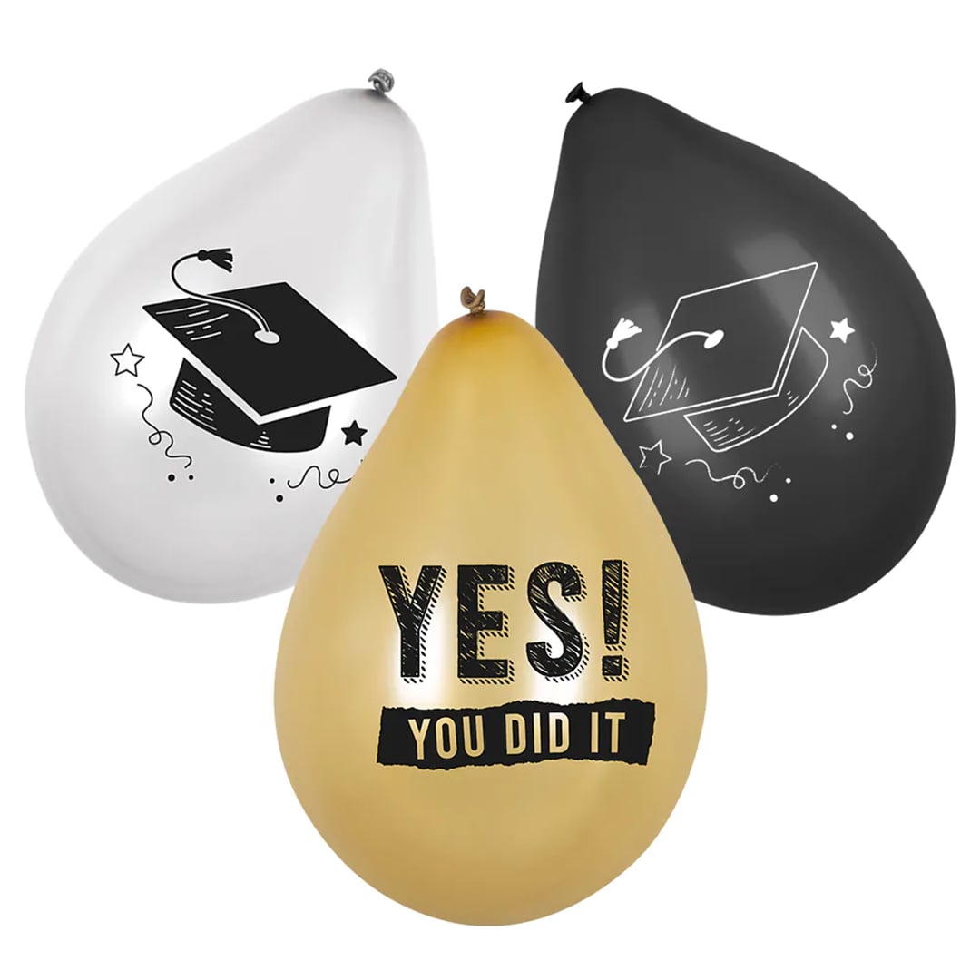 You Did It Graduation Air Fill Latex Balloons 25cm / 10 in - Pack of 6