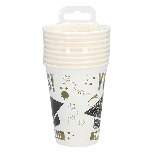 You Did It Graduation Biodegradable Paper Cups 250ml - Pack of 8 Product Gallery Image