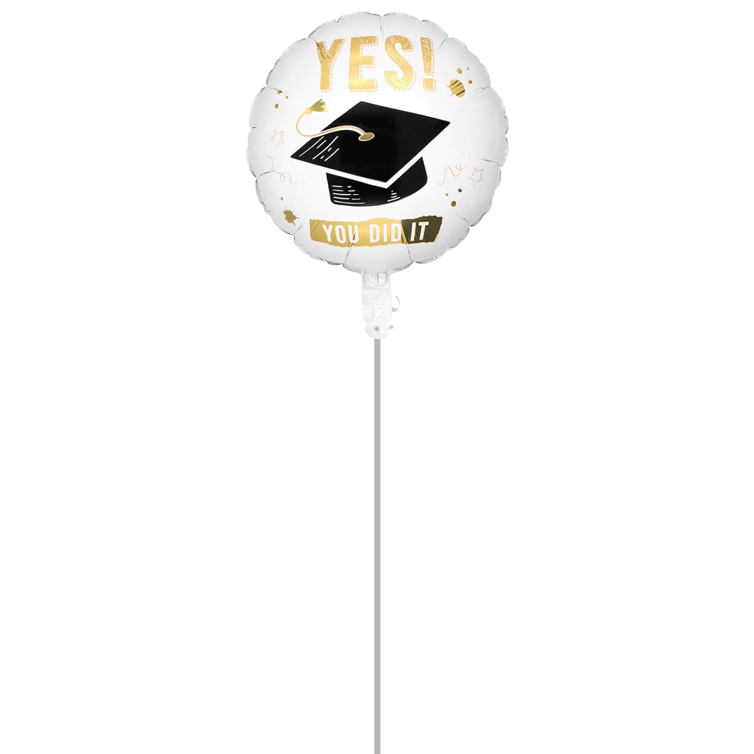 You Did It Graduation Round Foil Balloon - Inflated Balloon In A Box Product Gallery Image