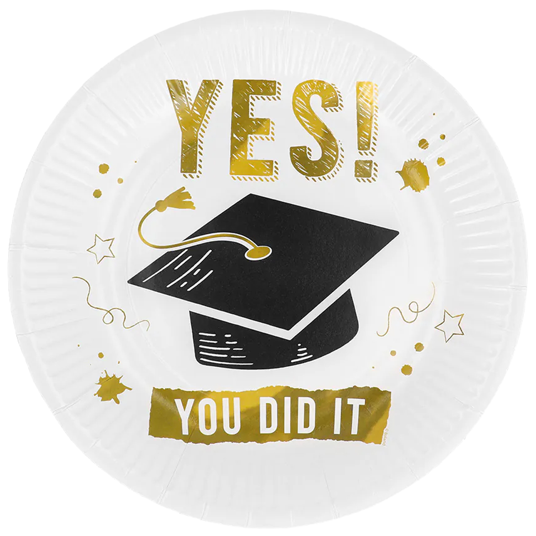You Did It Graduation Round Paper Plates 23cm - Pack of 8